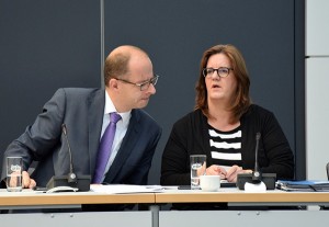 Pressekonferenz: Michael Brand (CDU) und Kerstin Griese (SPD) erläutern ihren Gesetzentwurf.