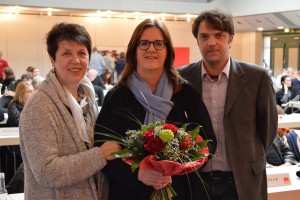 Die wiedergewählte Spitze der Kreis-Mettmann-SPD: Ulrike Haase, Kerstin Griese, Gerno Böll.