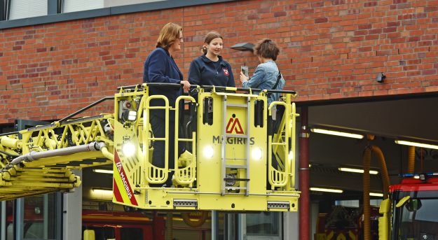 Auf der Drehleiter